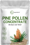 Pure Pine Pollen Powder, 6 Ounce, Wild Harvest An Broken Cell Wall, Supports Immune System Health, Boosts Energy, Antioxidant & Androgenic, No Gmos, Vegan Friendly
