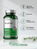 Scullcap Capsules | 800 Mg | 200 Count | Max Potency, Value Size | Non-Gmo And Gluten Free Scullcap Herb Supplement | Scutellaria Baicalensis | By Horbaach