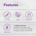 Webber Naturals Quercetin Supplement, 500 Mg Per Pill, 140 Vegetarian Capsules, Plant-Based Immune Support, Antioxidant Supplement, Gluten And Dairy Free, Non-Gmo, Suitable For Vegans