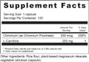 Bioactive Nutrients C2-Chromium Picolinate With L-Carnitine To Aid Metabolism Of Fat And Carbs - 120 Vegetable Capsules - No Preservatives