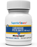 Superior Source Chromium 500 mcg, Quick Dissolve MicroLingual Tablets, 100 Count, Promotes Healthy Protein & Sugar Metabolism, Supports Healthy Blood Sugar Levels Already Within Normal Range, Non-GMO