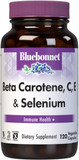 Bluebonnet Beta Carotene C And E Plus Selenium Vegetarian Capsules, 120 Count, White