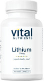 Vital Nutrients Lithium Orotate | Vegan Supplement To Support Memory And Behavior Health* | 20Mg | Gluten, Dairy And Soy Free | 90 Capsules90 Count (Pack Of 1)