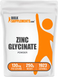 Bulksupplements.Com Zinc Glycinate Powder - Zinc Supplements, Zinc 40Mg, Zinc Powder - Zinc Mineral Supplement, For Immune Support - Gluten Free, 130Mg Per Serving, 250G (8.8 Oz)8.81 Ounce (Pack Of 1)