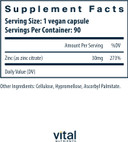 Vital Nutrients Zinc Citrate 30 Mg | Supports Highly Absorbable Immune Support* | Vegan Supplement | Gluten, Dairy And Soy Free | Non-Gmo | 30 Mg | 90 Capsules