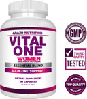 Arazo Nutrition Vital One Multivitamin For Women - Daily Wholefood Supplement - 90 Vegan Capsules