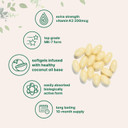 Micro Ingredients Vitamin K2 Mk-7 Supplement, 200 Mcg Per Serving, 300 Coconut Oil Softgles | Easily Absorbed, Active Menaquinone Form | Immune, Joint, & Heart Support | Non-Gmo