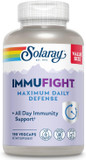 Solaray Immufight Maximum Daily Defense, All Day Immune Support, Vitamin C, Vitamin D, Zinc, Probiotics, Monolaurin, Acerola & More, Vegan & Gluten Free, 60 Day Guarantee (180 Ct, 60 Serv)180 Count (Pack Of 1)