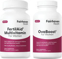 Fertilaid For Women & Ovaboost Combo, Female Fertility Supplement & Natural Fertility Vitamin With Myo-Inositol, Vitex & Vitamins To Support Ovulation, Cycle Regularity & Egg Quality, 1 Month Supply