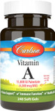 Carlson - Vitamin A, 15000 Iu Palmitate (4500 Mcg Rae), Vision Health, Healthy Skin, 240 Softgels