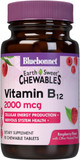 Bluebonnet Nutrition Earth Sweet Vitamin B12 2000 Mcg Chewable Tablets, Soy-Free, Gluten-Free, Kosher Certified, Dairy-Free, Vegan, Raspberry Flavored, 90 Chewable Tablets, 90 Servings90 Count (Pack Of 1)