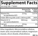 Carlson - Tri-B, Vitamin B Complex, 25 Mg Vitamin B-6, 400 Mcg Vitamin B-12, Folic Acid Energy Pills, Promote Cardiovascular Health, B Complex Vitamins, B12 Supplement, B Vitamin Complex, 120 Tablets