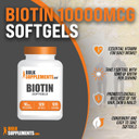 Bulksupplements.Com Biotin 10000Mcg Softgels - Biotin Softgels, Biotin Supplement, Biotin Vitamins For Hair Skin And Nails - Biotin Pills, Gluten Free - 1 Softgel Per Serving, 120 Softgels