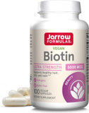 Jarrow Formulas Biotin 5000 Mcg - 100 Veggie Capsules - Supplement Supports Skin & Hair Growth, Lipid Metabolism & Energy Production (Atp) - 100 Servings (Packaging May Vary)100 Count (Pack Of 1)