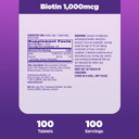 Natrol Biotin Beauty Tablets, Promotes Healthy Hair, Skin And Nails, Helps Support Energy Metabolism, Helps Convert Food Into Energy, Maximum Strength, 10,000Mcg, 100 Count (Pack Of 1)100 Count (Pack Of 1)