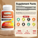 Best Naturals Inositol 1000Mg 120 Tablets - Also Called Vitamin B8