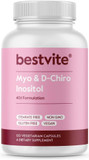 Bestvite Myo & D-Chiro Inositol (120 Vegetarian Capsules) - 40:1 Ratio - No Stearates - Vegan - Non Gmo - Gluten Free