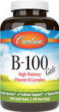 Carlson - B-100 Gels, High-Potency Vitamin B Complex, Energy Production, Cellular Support & Optimal Wellness, 100 Softgels