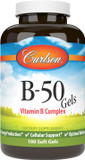 Carlson - B-50 Gels, Vitamin B Complex, Energy Production, Cellular Support & Optimal Wellness, 100 Softgels