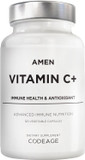 Amen Vitamin C+ Supplement With Zinc, Bioflavonoids, Quercetin, Rose Hips, Elderberry  Vegan, Non-Gmo  2 Months Supply - 120 Capsules Amen Vitamin C+ Supplement With Zinc, Bioflavonoids, Quercetin, Rose Hips, Elderberry  Vegan, Non-Gmo  2 Months Supply - 120 Capsules