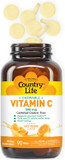 Country Life Chewable Vitamin C, Supports Immune Health, 500Mg, 90 Wafers, Certified Gluten Free