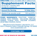 Kids Vitamin C Chewable Tablets - 100Mg Of Vitamin C With Natural Orange Flavor - 60 Vegetarian Tablets For Antioxidant Support - Kids Cee Chews