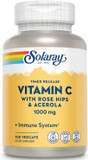 Solaray Vitamin C 1000Mg Timed Release Capsules With Rose Hips & Acerola Bioflavonoids, Two-Stage For High Absorption & All Day Immune Function Support, 60 Day Guarantee, 100 Servings, 100 Vegcaps100 Count (Pack Of 1)