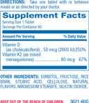 Anabolic Laboratories Ultra K2 D3 Vitamin Supplement - 60 Chewable Cinnamon Tablets - 2000 Iu Vitamin D3 With K2 For Healthy Bones, Arteries, And Calcium Metabolism Anabolic Laboratories Ultra K2 D3 Vitamin Supplement - 60 Chewable Cinnamon Tablets - 2000 Iu Vitamin D3 With K2 For Healthy Bones, Arteries, And Calcium Metabolism