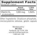 Bio-Tech - K1-1000 (Vitamin K-1) 100 Capsules