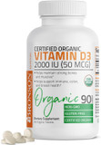 Bronson Vitamin D3 2,000 Iu For Immune Support, Healthy Muscle Function & Bone Health, High Potency Organic Non-Gmo Vitamin D Supplement, 90 Tablets