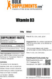 Bulksupplements.Com Vitamin D3 Powder - Cholecalciferol, Vitamin D Supplements, Vitamin D3 5000 Iu - Vitamin D Powder, Gluten Free - 50Mg (125Mcg Of Vitamin D3) Per Serving, 250G (8.8 Oz)8.8 Ounce (Pack Of 1)