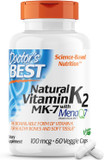 Doctor'S Best Natural Vitamin K2 Mk-7 With Menaq7, 100Mcg Vitamin K2 Supplement Supports Bone Health, Non-Gmo, 60 Veggie Capsules60 Count (Pack Of 1)