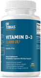 Dr. Tobias Vitamin D3 5000 Iu, Essential For Healthy Bones, Teeth, And Immune System, Extra Strength Vitamin D Supplement, Non-Gmo, 90 Capsules, 90 Servings