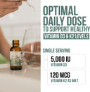 Organic Plant D3 + K2 (5000 Iu D3) - All-Trans Mk7 From Menaq7 (120 Mcg K2) - 100% Organic & Plant-Based Sublingual D3 Drops (Cholecalciferol), 100% Vegan - Supports Immunity, Bone, Mood & Brain (1Oz)1 Fl Oz (Pack Of 1)