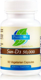Priority One Vitamins Sun D3 50,000 90 Vegetarian Capsules - The Most Bioavailable Form Of Vitamin D (Cholecalciferol)