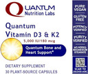 Quantum Vitamin D3 & K2 - Supports Bone Health And Cardiovascular Health - Assists In Calcium Metabolism, Blood Circulation, Bone Formation & Strength - Plant-Based, Vegan Vitamins - 30 Capsules