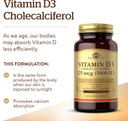 Solgar Vitamin D3 (Cholecalciferol) 125 Mcg (5000 Iu), 240 Vegetable Capsules - Helps Maintain Healthy Bones & Teeth - Immune System Support - Non-Gmo, Gluten Free, Dairy Free, Kosher - 240 Servings