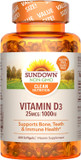 Sundown Vitamin D3 1000 Iu, Supports Bone, Teeth, And Immune Health, 400 Softgels400 Count (Pack Of 1)