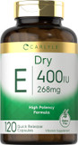 Carlyle Dry Vitamin E | 400 Iu (268Mg) | 120 Capsules | High Potency Formula | Non-Gmo And Gluten Free