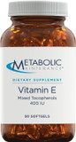 Metabolic Maintenance Vitamin E Complex (Mixed Tocopherols) 400 Iu With D-Alpha D-Beta D-Gamma + D-Delpha Supplement - Cardiovascular + Antioxidant Support (90 Capsules)