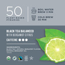 Teatulia Organic Earl Grey Tea Bags (50 Pyramid Teabags) Whole Flower | 100% Compostable | Black Tea + Bergamot Citrus Sustainably Grown In Bangladesh