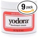 Yodora Non-Irritating Deodorant Cream- 2 Oz (Pack Of 9)