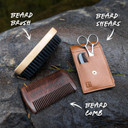 Every Man Jack Beard Tool Set - Dual Tooth Beard Comb, Medium Stiffness Beard Brush, Stainless Steel Sheers With Mini Comb - Complete Your Routine, Travel Friendly, Perfect Holiday Beard Gift