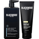 Blackwood For Men Body (17 Oz) & Face Wash (7.41 Oz) Bundle - For Sensitive Skin, Workout Recovery, Deep Cleansing, Acne - Infused With Ginseng, Menthol, Charcoal & Clay - Sulfate Free, Paraben Free