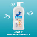 Dial Kids 3-In-1 Body+Hair+Bubble Bath, Peach, 32 Fl Oz