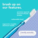 Hello Manual Adult Blue Toothbrush Replacement Head Refills, Soft Tapered Bristles, Bpa Free, 2 Count, 4 Toothbrush Refill Heads