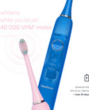 Aquasonic Vibe Duo - Dual Handle Ultra Whitening 40,000 Vpm Fast Charging Electric Toothbrushes - 3 Modes With Smart Timers - 10 Dupont Brush Heads & 2 Travel Cases Included