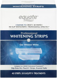 Equate Professional Teeth Whitening Strips, Enamel Safe, 40 Whitening Strips (20 Treatments)