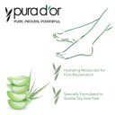 Pura D'Or Footfocus Organic Aloe Vera Gel For Severe Cracked Heel Repair Foot Care Products - Athletes Foot Treatment Extra Strength Feet Care - Vitamin E, Peppermint, Tea Tree & Eucalyptus Oil, 16Oz