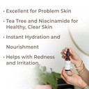 Plant Therapy Tea Tree With Niacinamide Facial Serum 1 Oz With Hyaluronic Acid, Witch Hazel, And Vitamin B3, Reduces The Appearance Of Fine Lines & Wrinkles